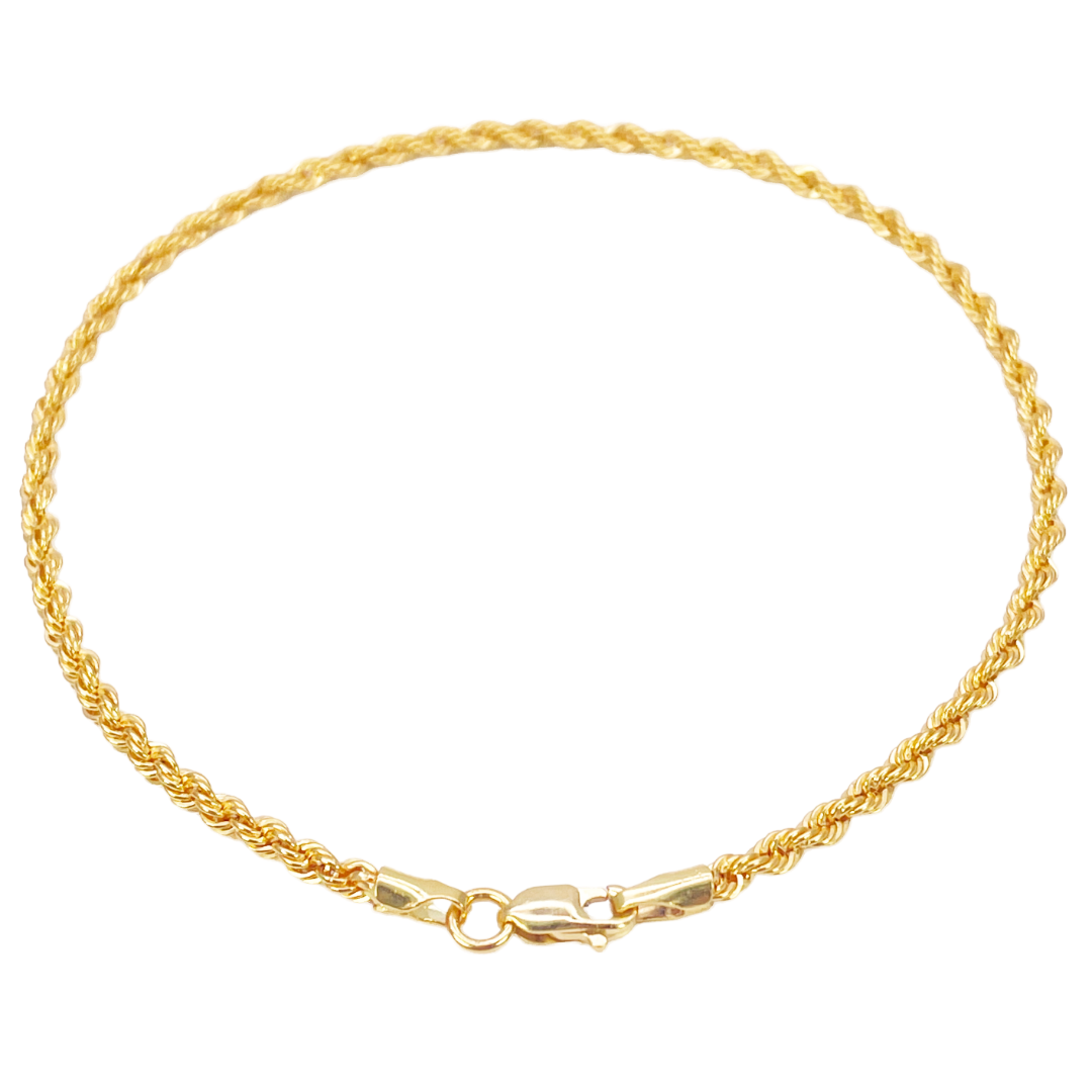 22 Karat Gold Seilkette Armband Leicht 7 Zoll 2,2 mm