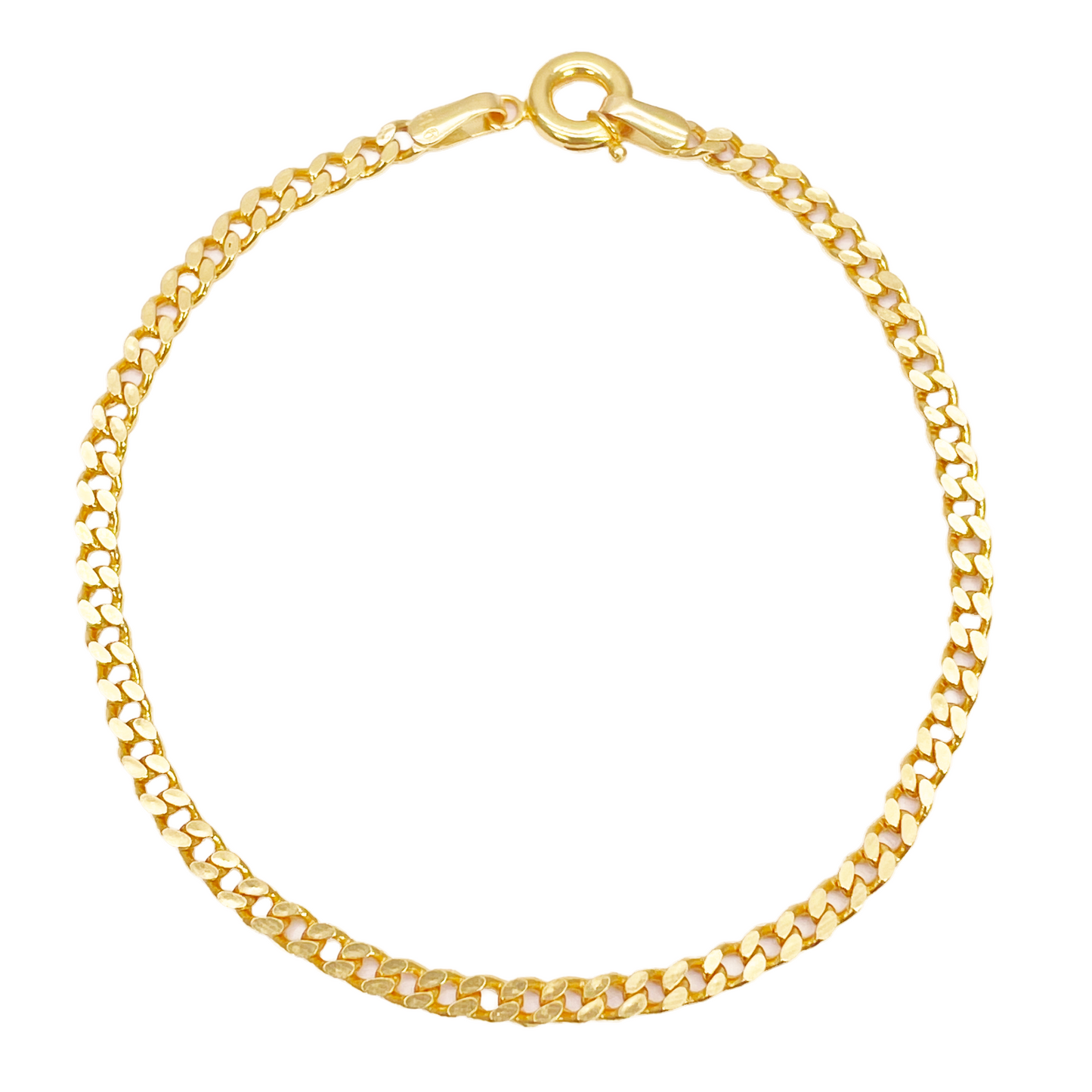 22 Karat Gold Panzerarmband Hochglanzpoliert Schlicht 6,8 Zoll