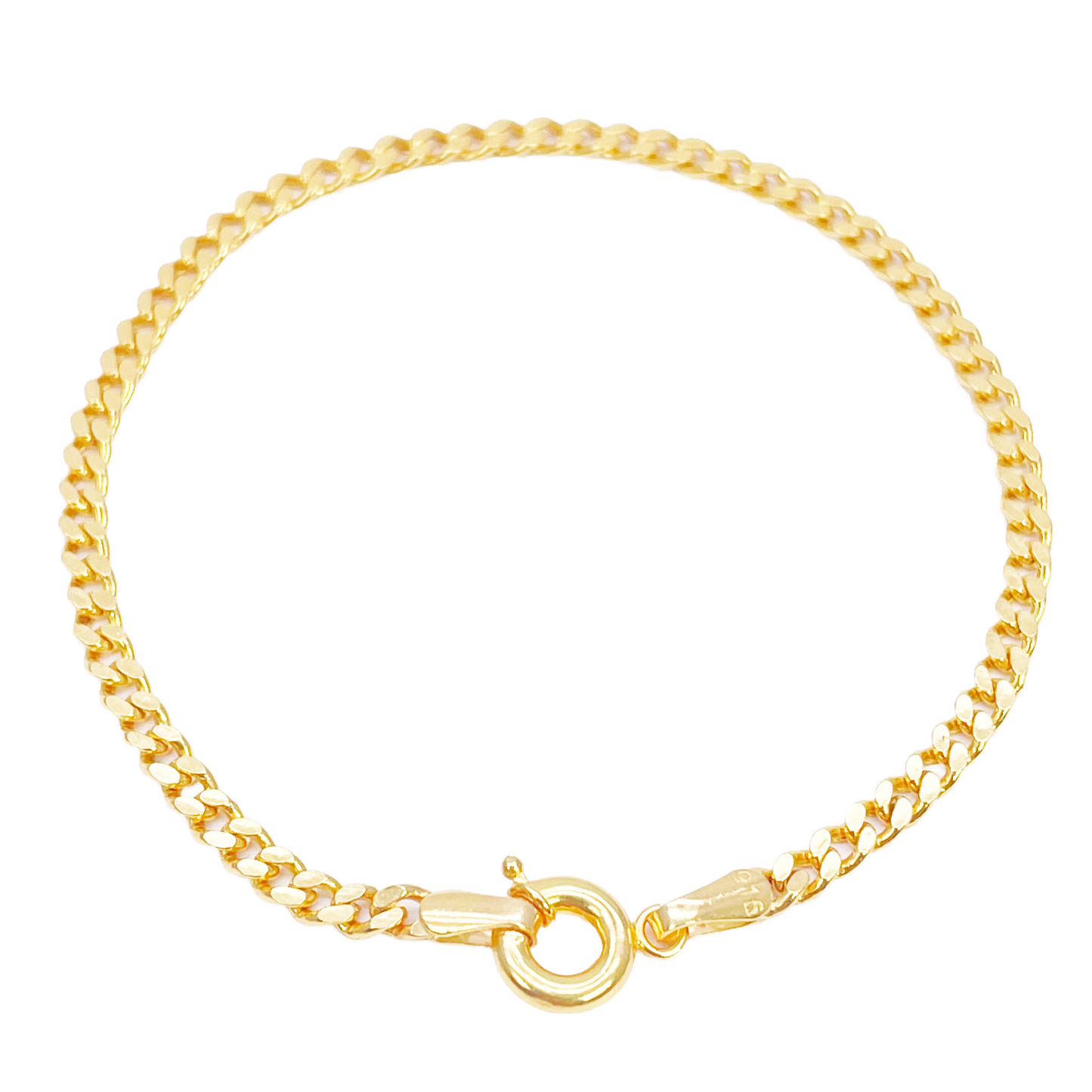 22 Karat Gold Panzerarmband Hochglanzpoliert Schlicht 6,8 Zoll