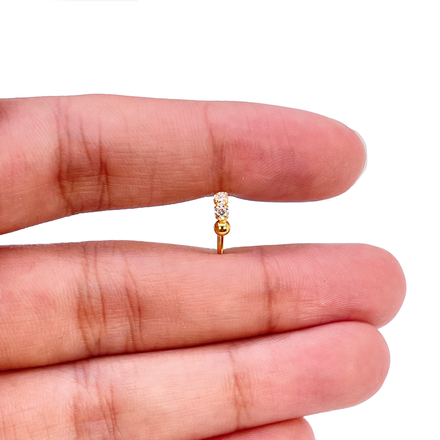 22 Karat Gelbgold wunderschöner, kleiner Huggie Nasenring, 9 mm