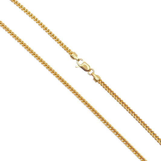 22ct Yellow Gold Solid Foxtail Chain Necklace 28 Inches 2.4mm Width