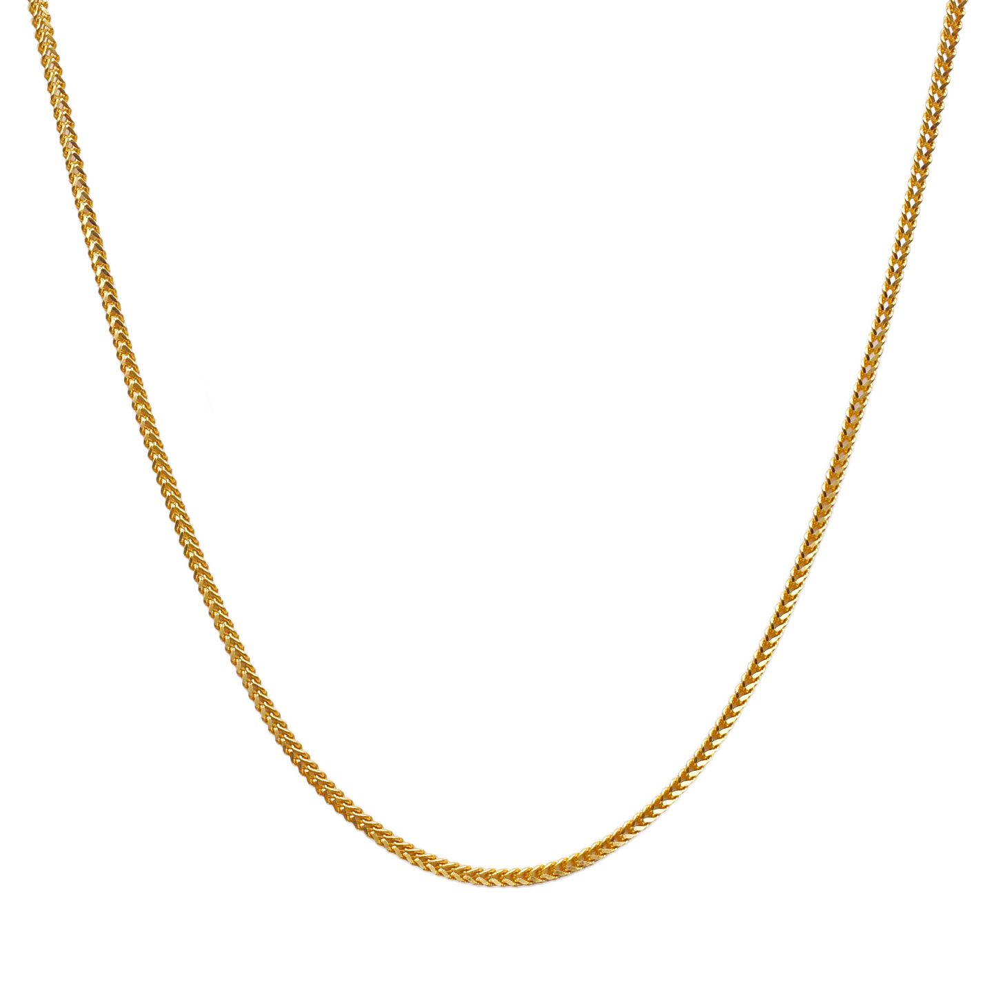 22ct Yellow Gold Solid Foxtail Chain Necklace 28 Inches 2.4mm Width
