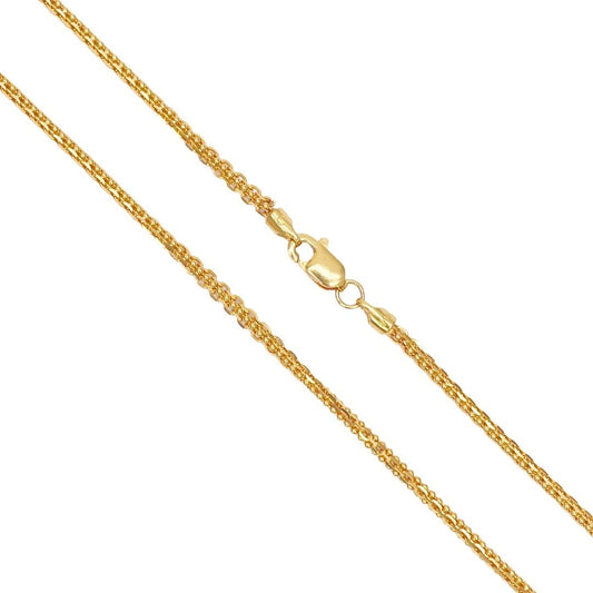 22ct Yellow Gold Small Beaded Linked Chain Necklace 22 Inches 2.5mm Width