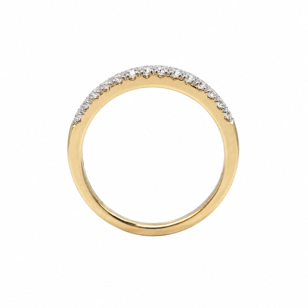14ct Yellow Gold Natural Diamond Half Eternity Ring Pave 0.20ct