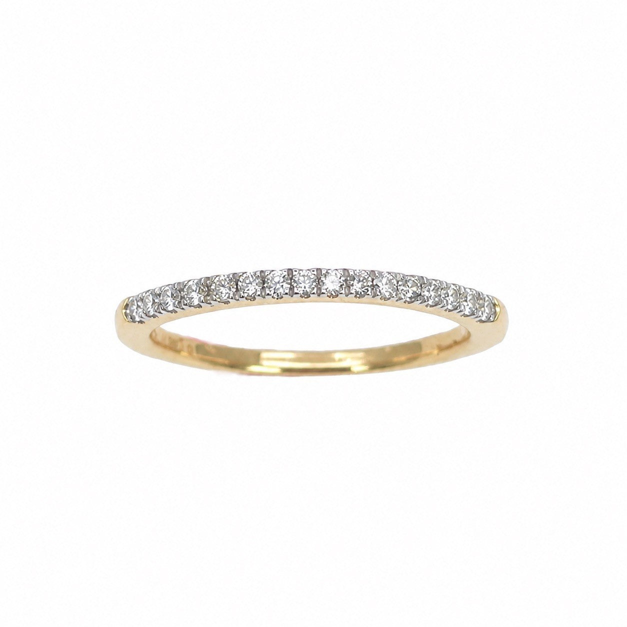 14ct Yellow Gold Natural Diamond Half Eternity Ring Pave 0.20ct