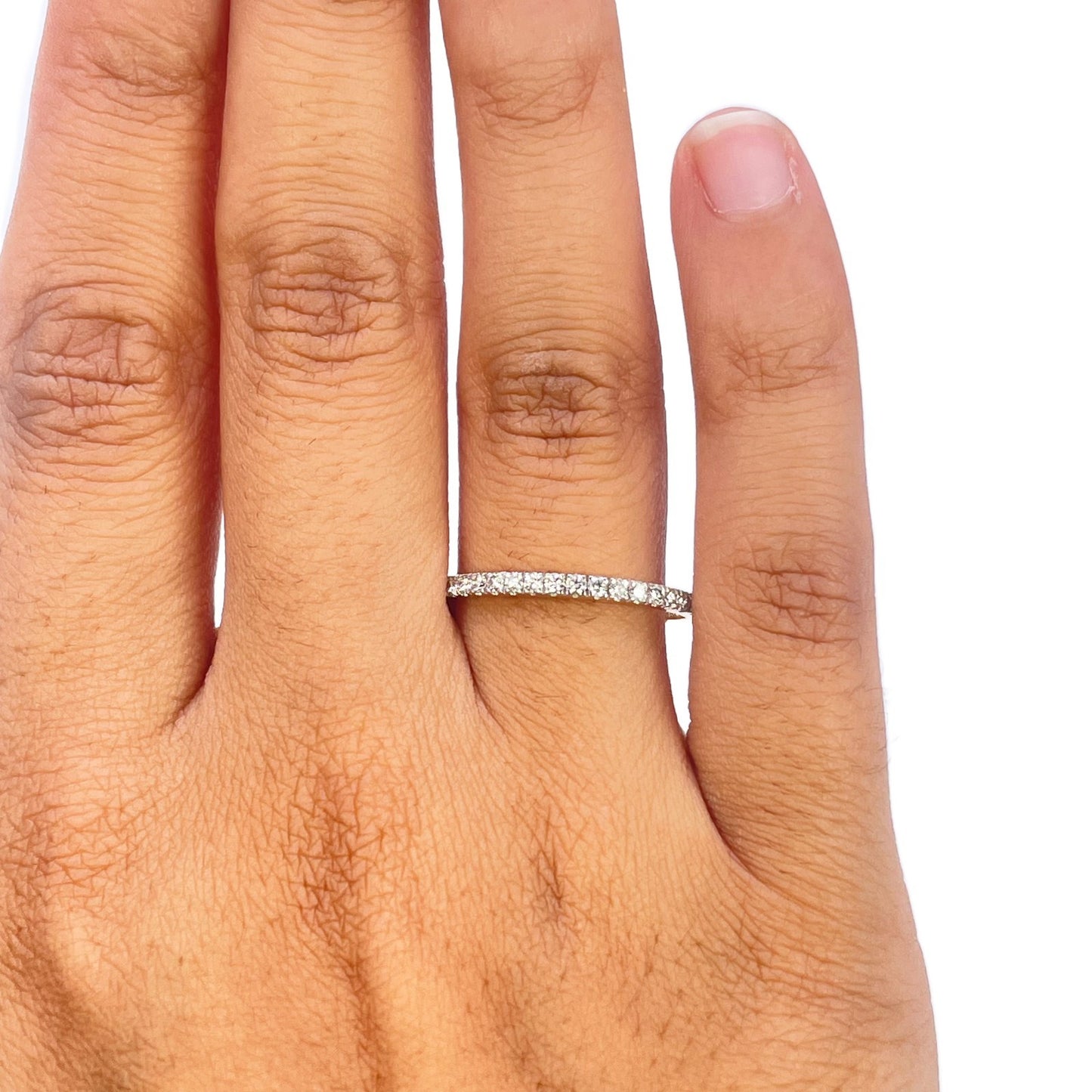 14ct Yellow Gold Natural Diamond Half Eternity Ring Pave 0.20ct