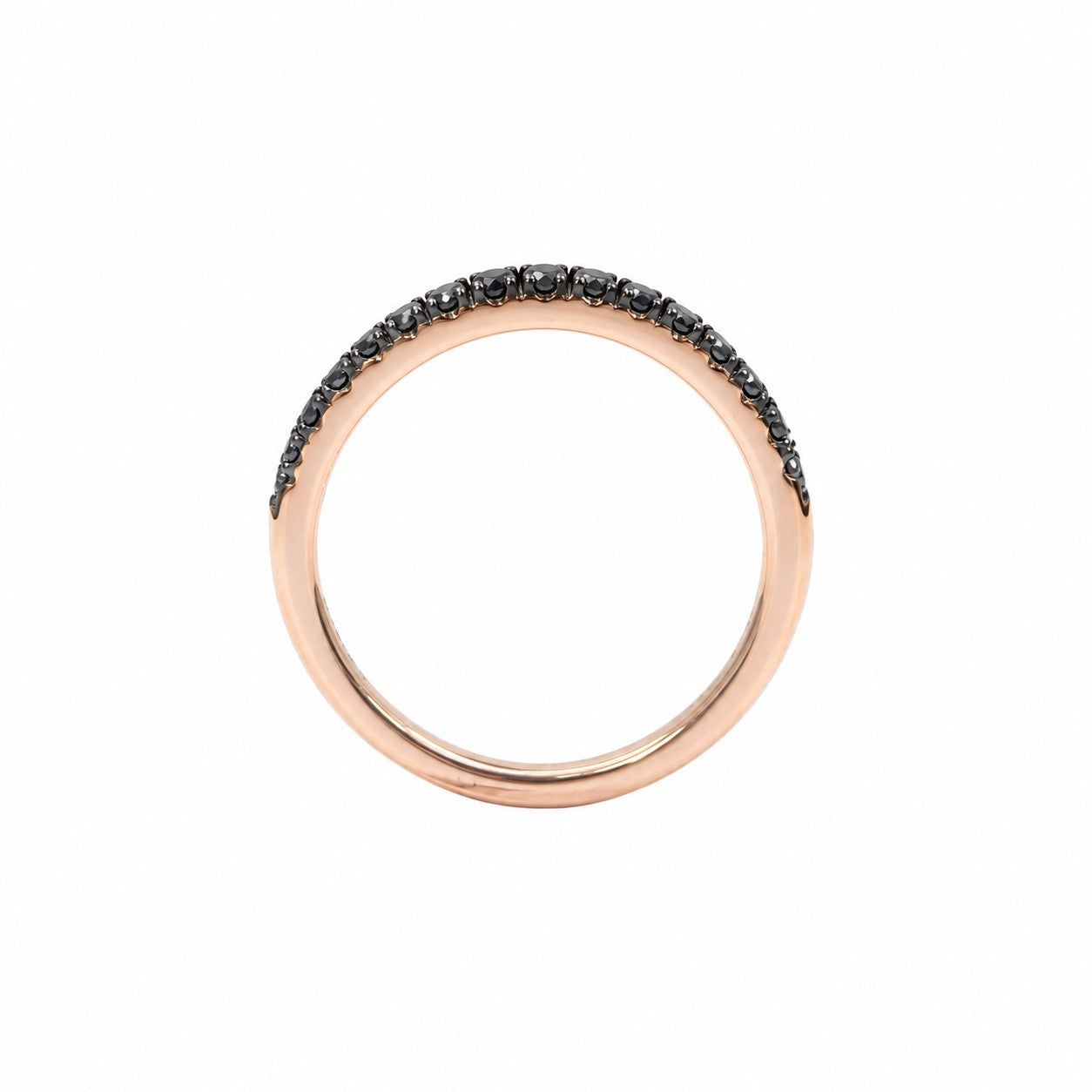 14ct Rose Gold Stackable Black Diamond Half Eternity Ring 0.28ct