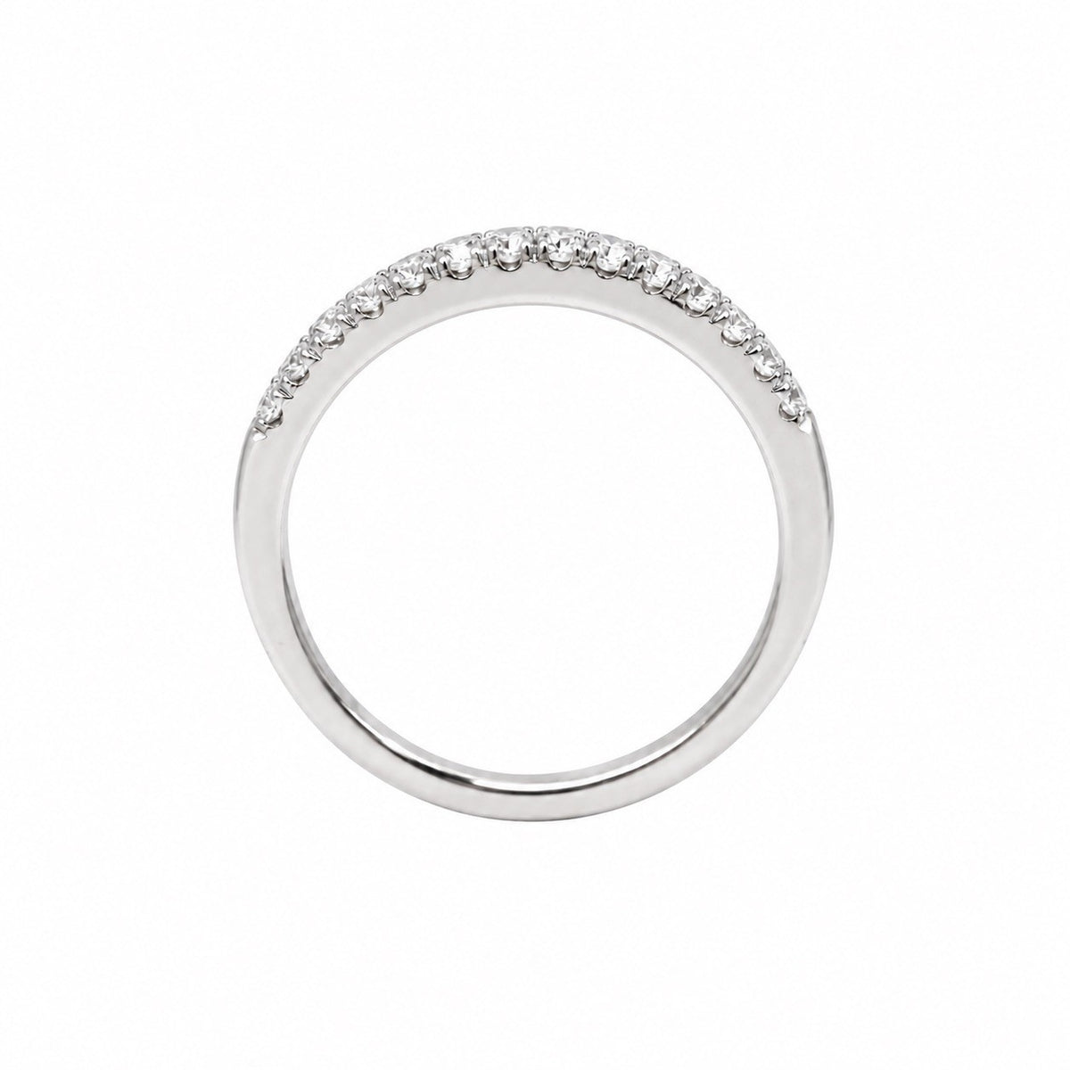 14ct White Gold Natural Diamond Half Eternity Ring Pave 0.20ct