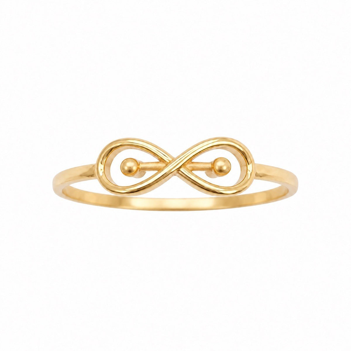 22ct Yellow Gold Infinity Ring Matte & High Polished Finish