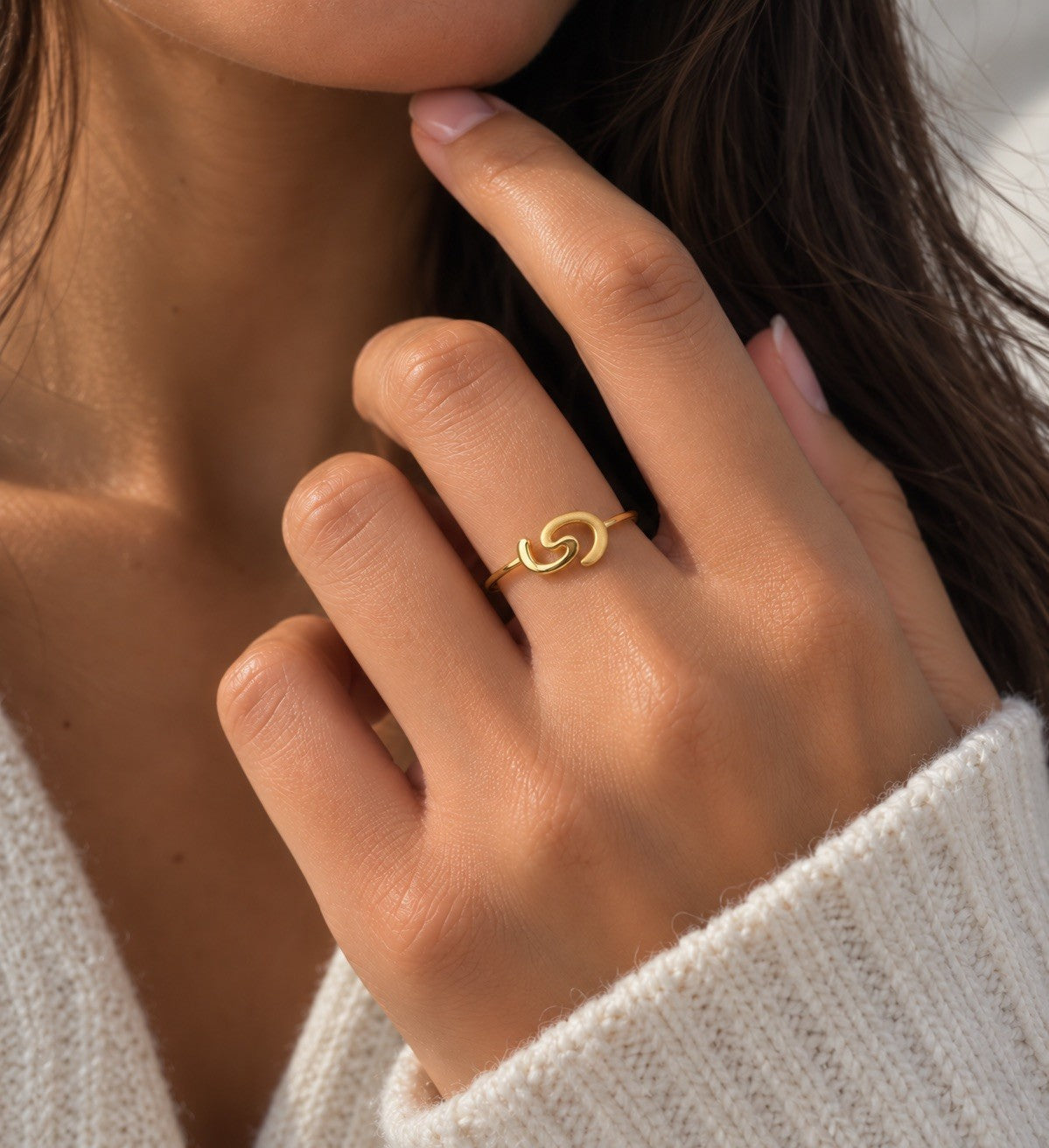 22ct Yellow Gold Double Swirl Ring High Polished Wave Design