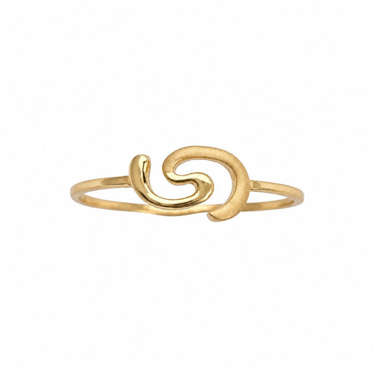22ct Yellow Gold Double Swirl Ring High Polished Wave Design
