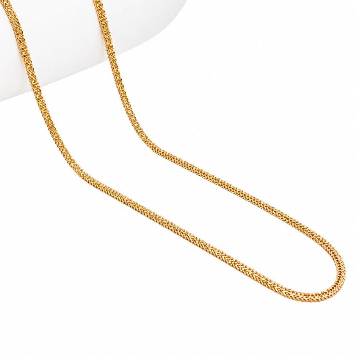 22ct Yellow Gold Diamond Cut Flat Franco Chain Tight Weave 2mm 16 Inches