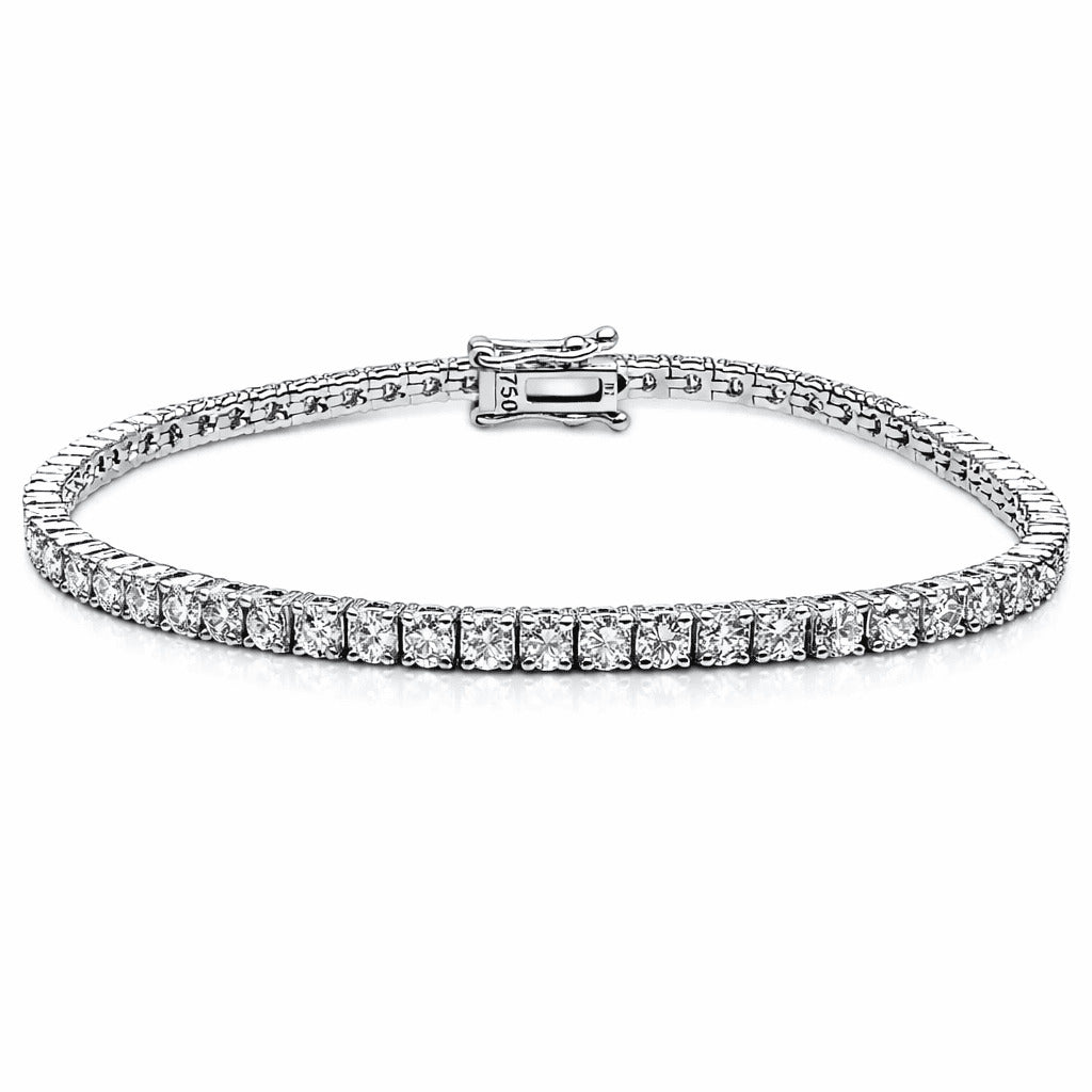 Armband aus 18 Karat Weißgold mit Diamanten, Tennis-Armband, 4 Krappen, 3,7 ct
