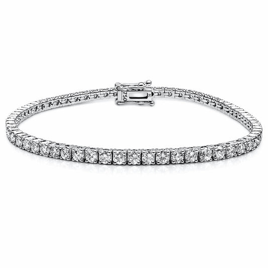 Armband aus 18 Karat Weißgold mit Diamanten, Tennis-Armband, 4 Krappen, 3,7 ct