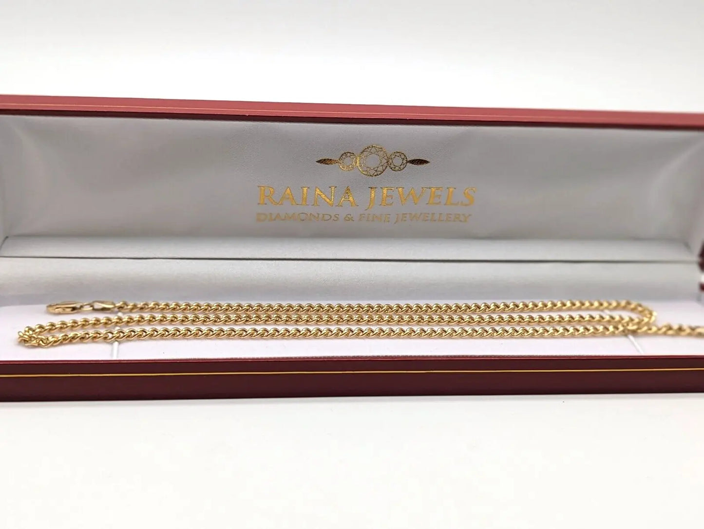 14ct Yellow Gold Diamond Cut Curb Chain 22 inches Hallmarked  Diamond Bracelets