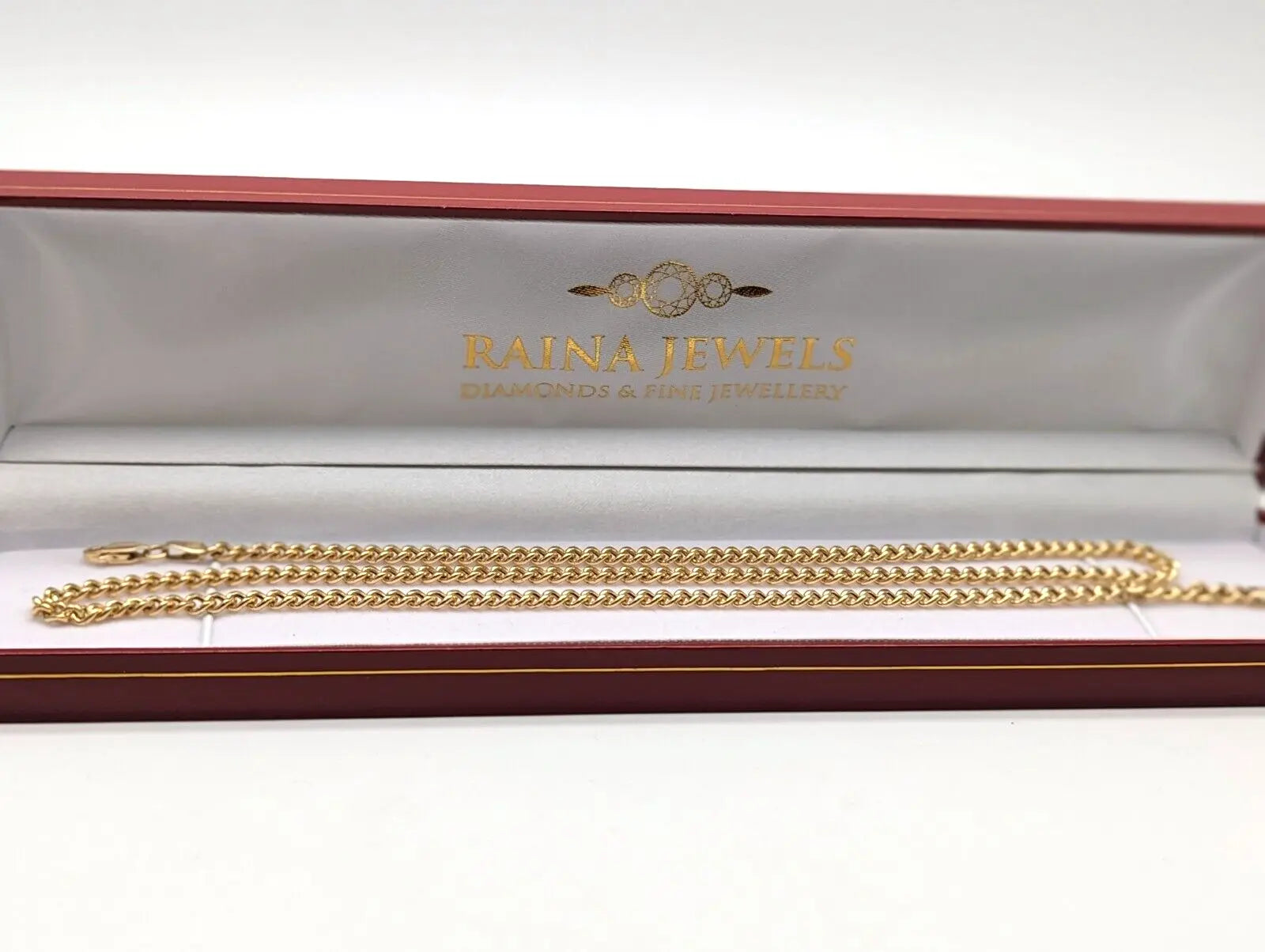 14ct Yellow Gold Diamond Cut Curb Chain 22 inches Hallmarked  Diamond Bracelets
