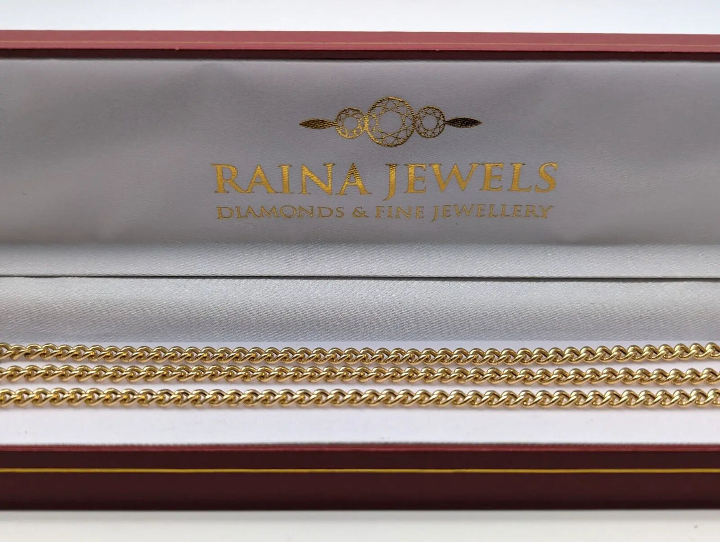 14ct Yellow Gold Diamond Cut Curb Chain 22 inches Hallmarked  Diamond Bracelets