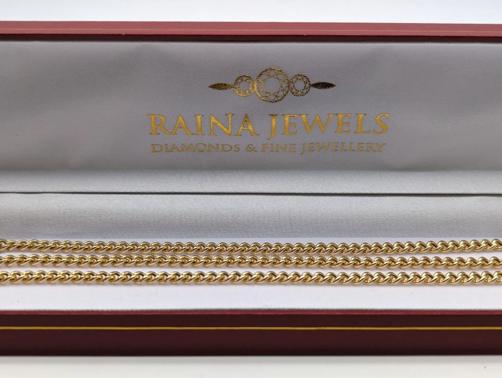 14ct Yellow Gold Diamond Cut Curb Chain 22 inches Hallmarked  Diamond Bracelets