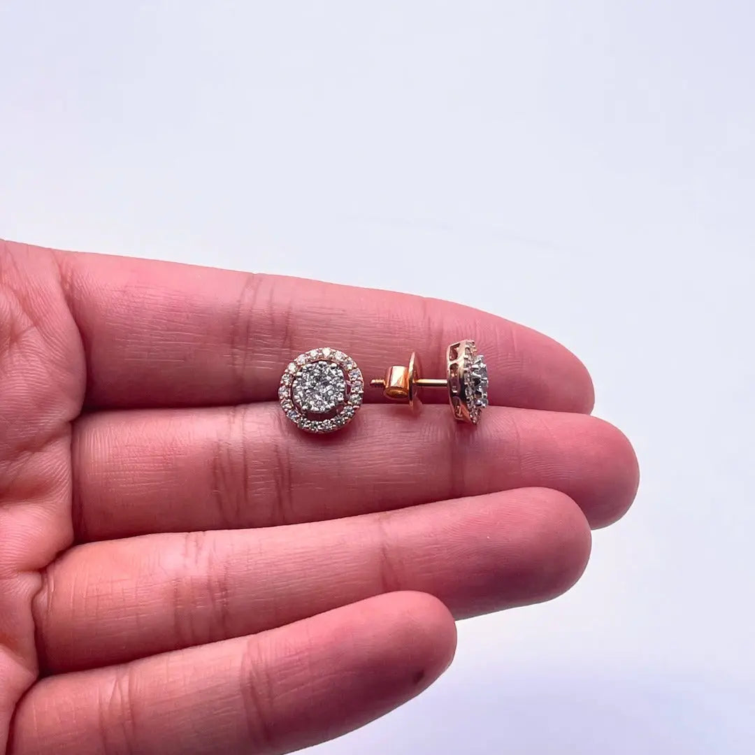 18Carat Rose Gold & Diamond Halo Pair of Studs Earrings With 0.92 Carat Diamonds  Earrings, Stud Earrings, Rose Gold Earrings, Diamond Earrings, Fine Jewellery, Jewellery Gift, Luxury, Anniversary Gift, SparklinG