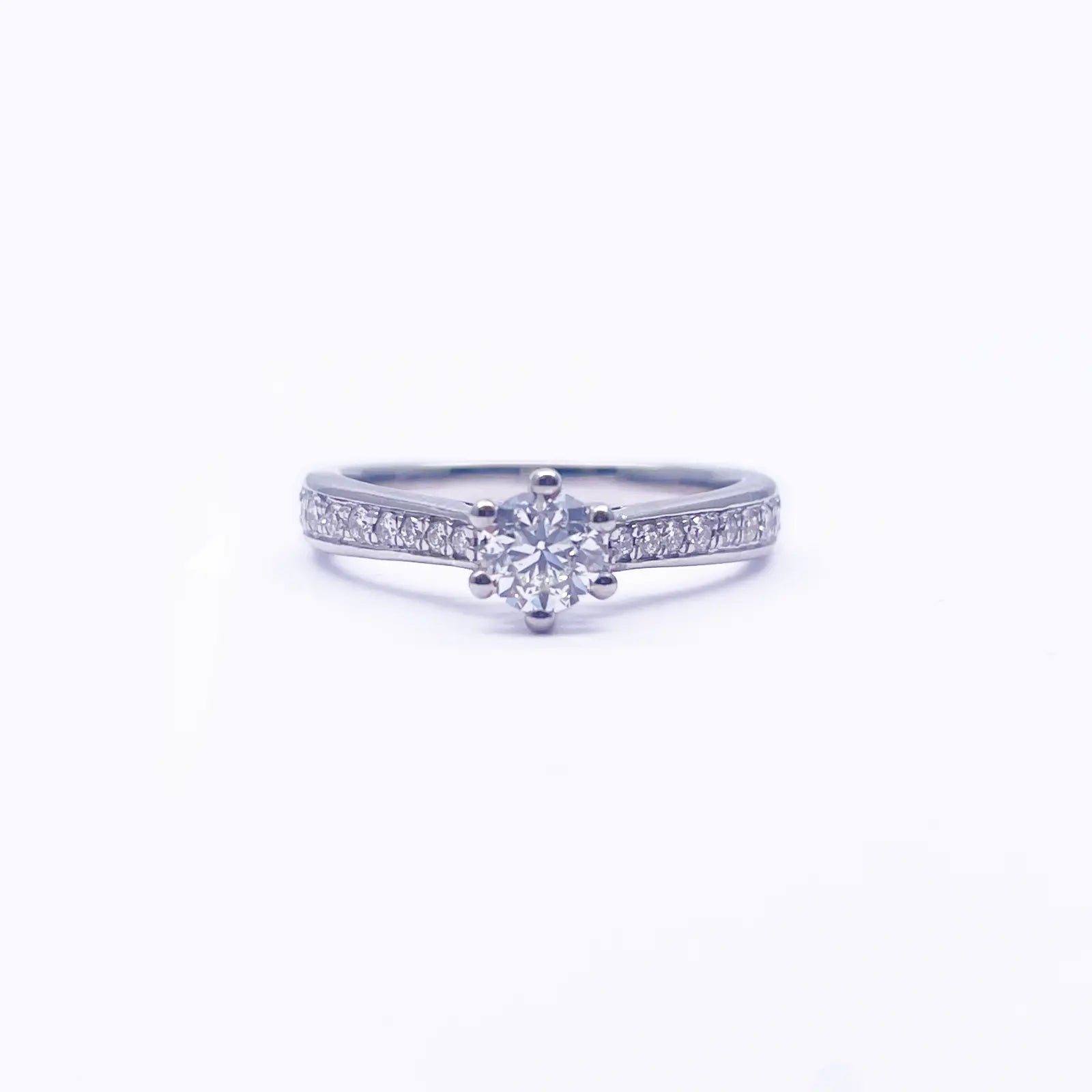 18ct White Gold 6-Claw Solitaire Natural Diamond  Engagement Ring 0.70ct 