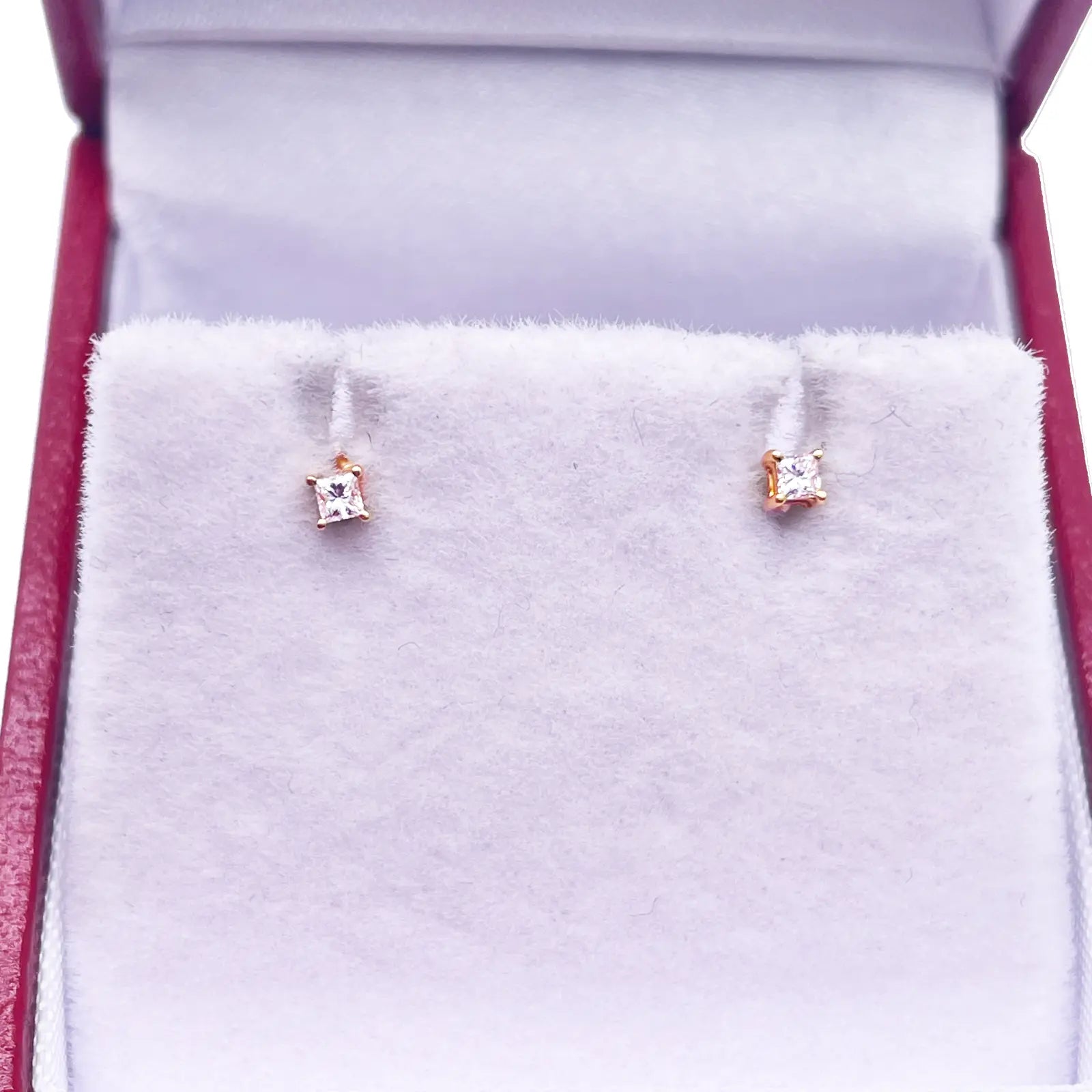 18ct White Gold Diamond Children's Earrings 0.06ct Child friendly safe & secure 