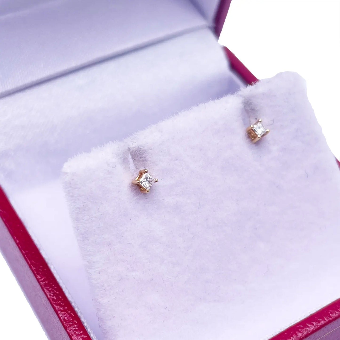 18ct White Gold Diamond Children's Earrings 0.06ct Child friendly safe & secure 