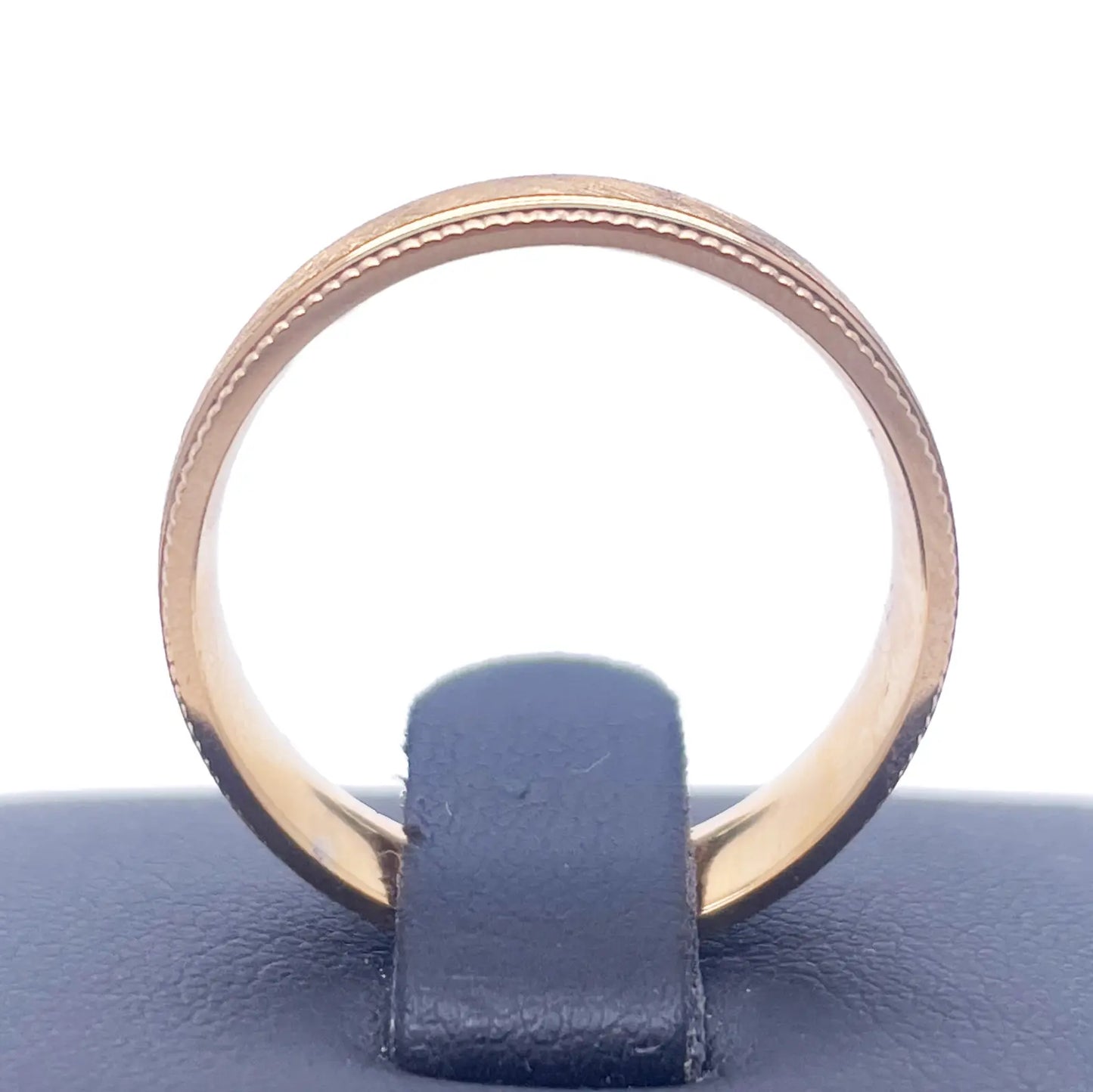 18ct Yellow Gold Mens Wedding 6mm Band Matt Middle and Grooves Milgrain Edges 