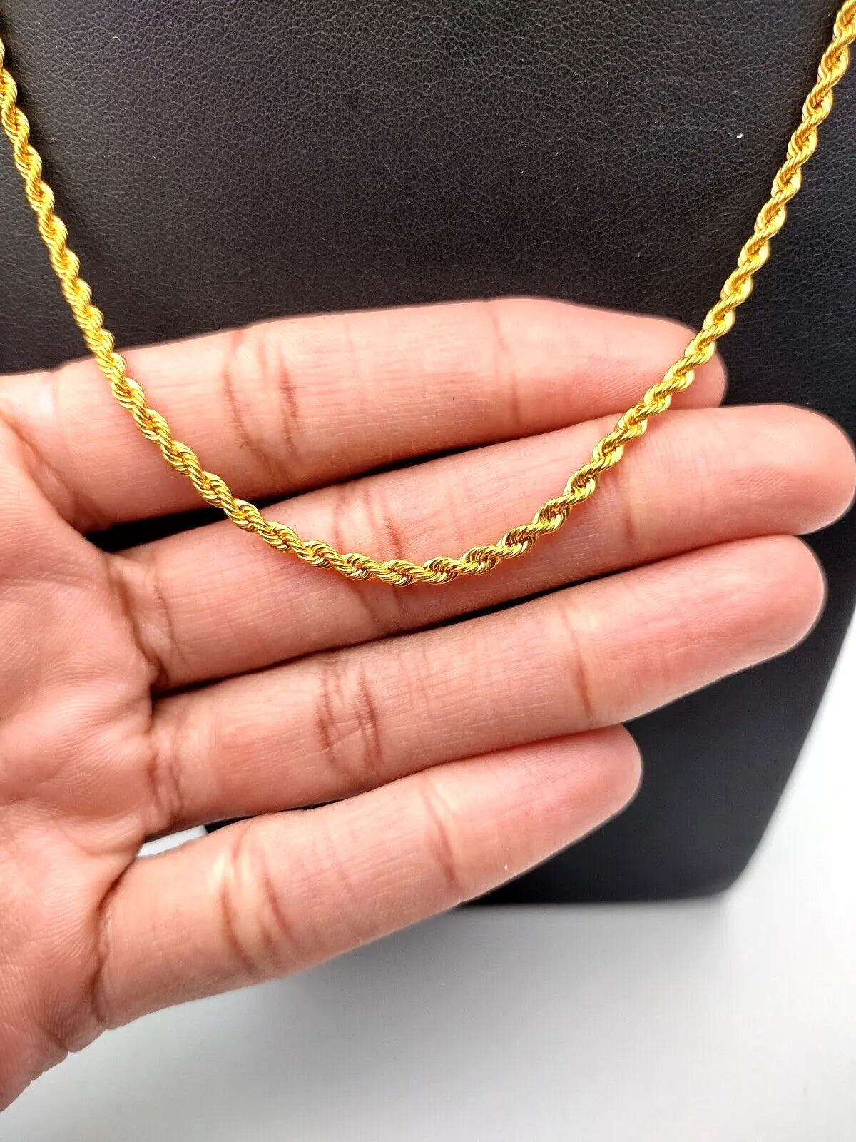 22ct / 22K Yellow Gold Mens/Ladies Lightweight Rope Chain Necklace 16'' inches 