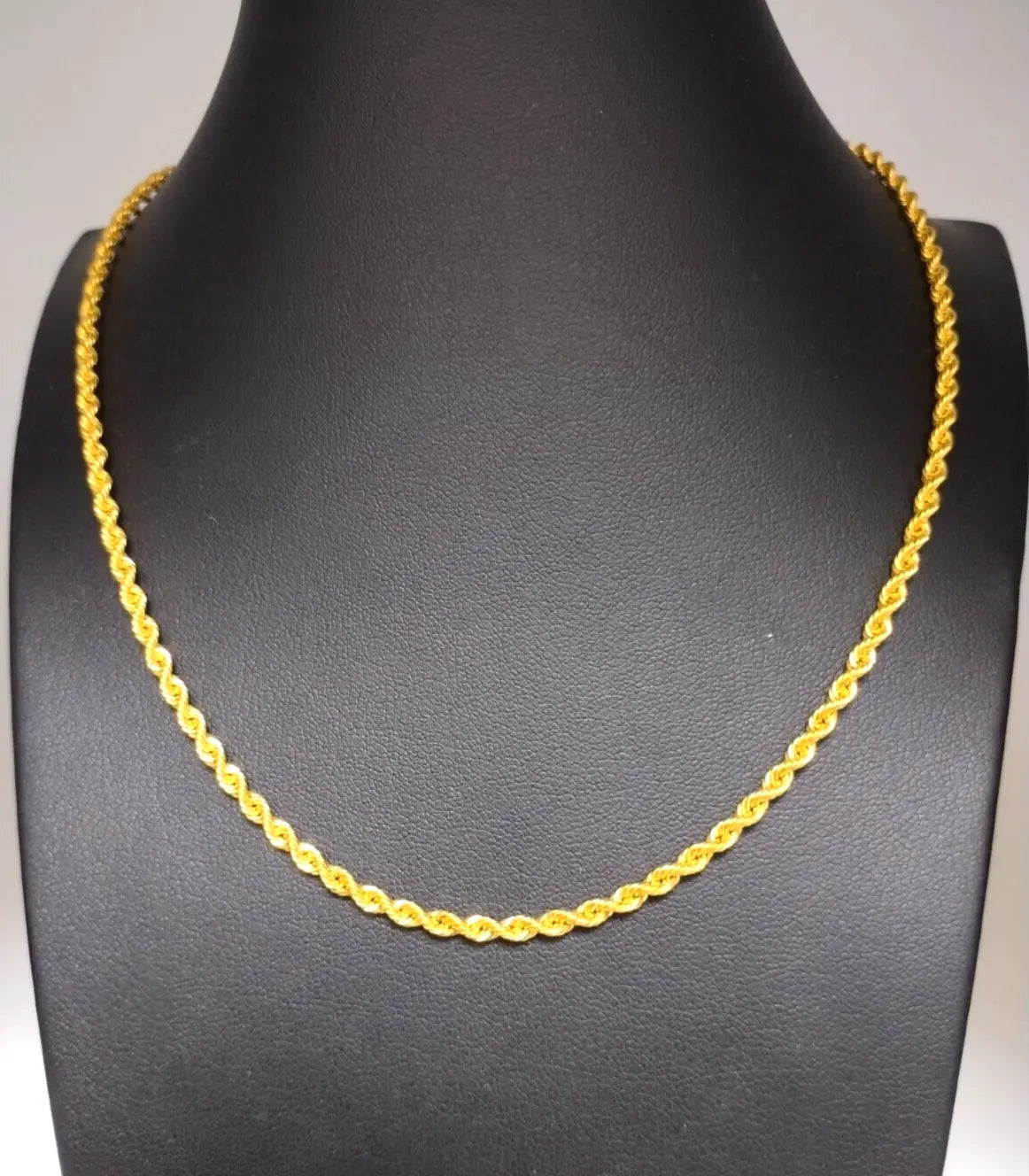 22ct / 22K Yellow Gold Mens/Ladies Lightweight Rope Chain Necklace 16'' inches 