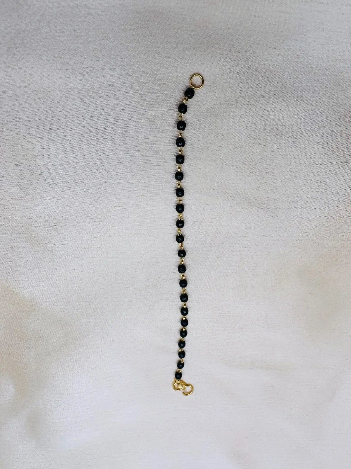 22ct Yellow Gold Baby Bracelet Black & Gold Beads  (Maniya / Manka / Nazariya) 