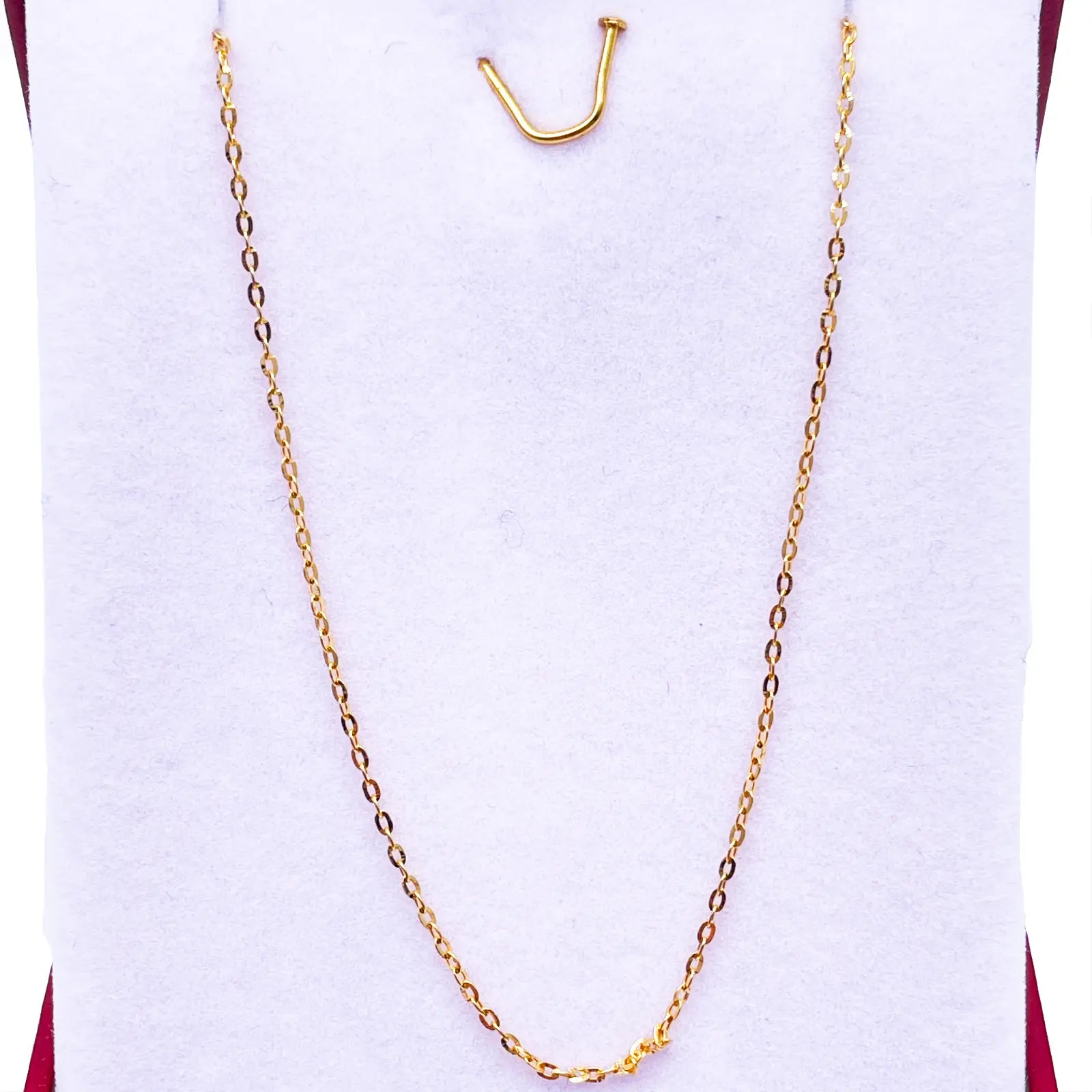 22ct Yellow Gold Cable Link Thin Chain 18''inches 