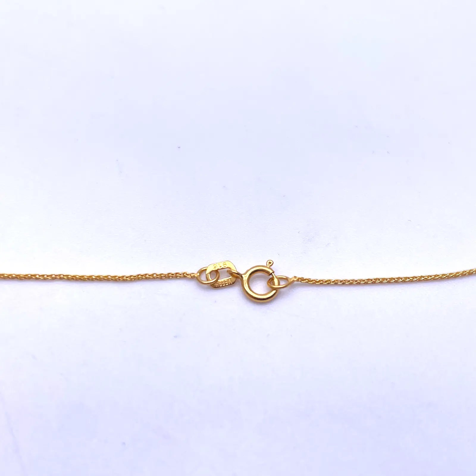 22ct Yellow Gold Cubic Zirconia Run Through Chain 4 Row Hoop Pendant 16 