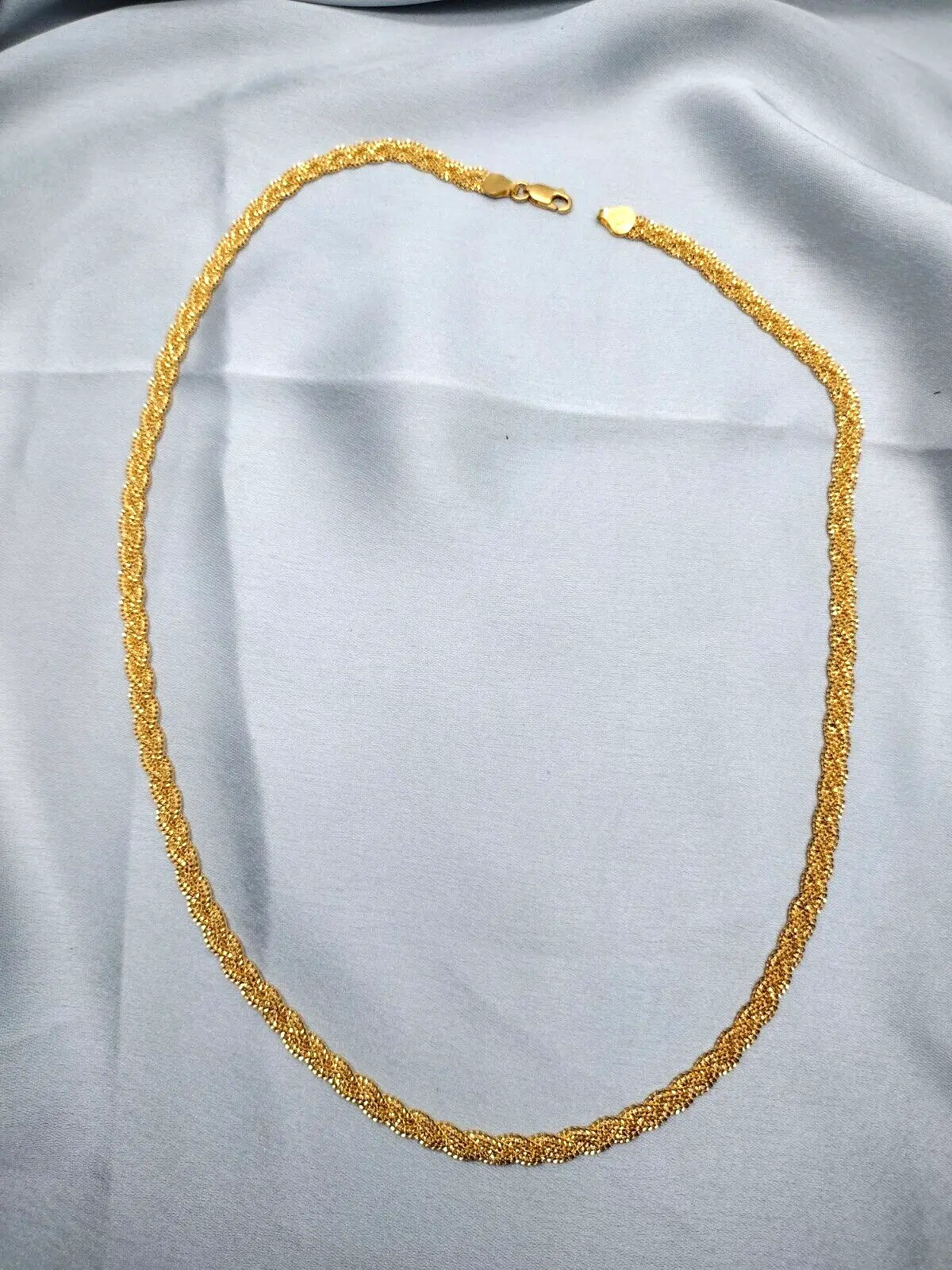22ct Yellow Gold Filigree Braided Fox Necklace 20"inches 4.8mm Width 