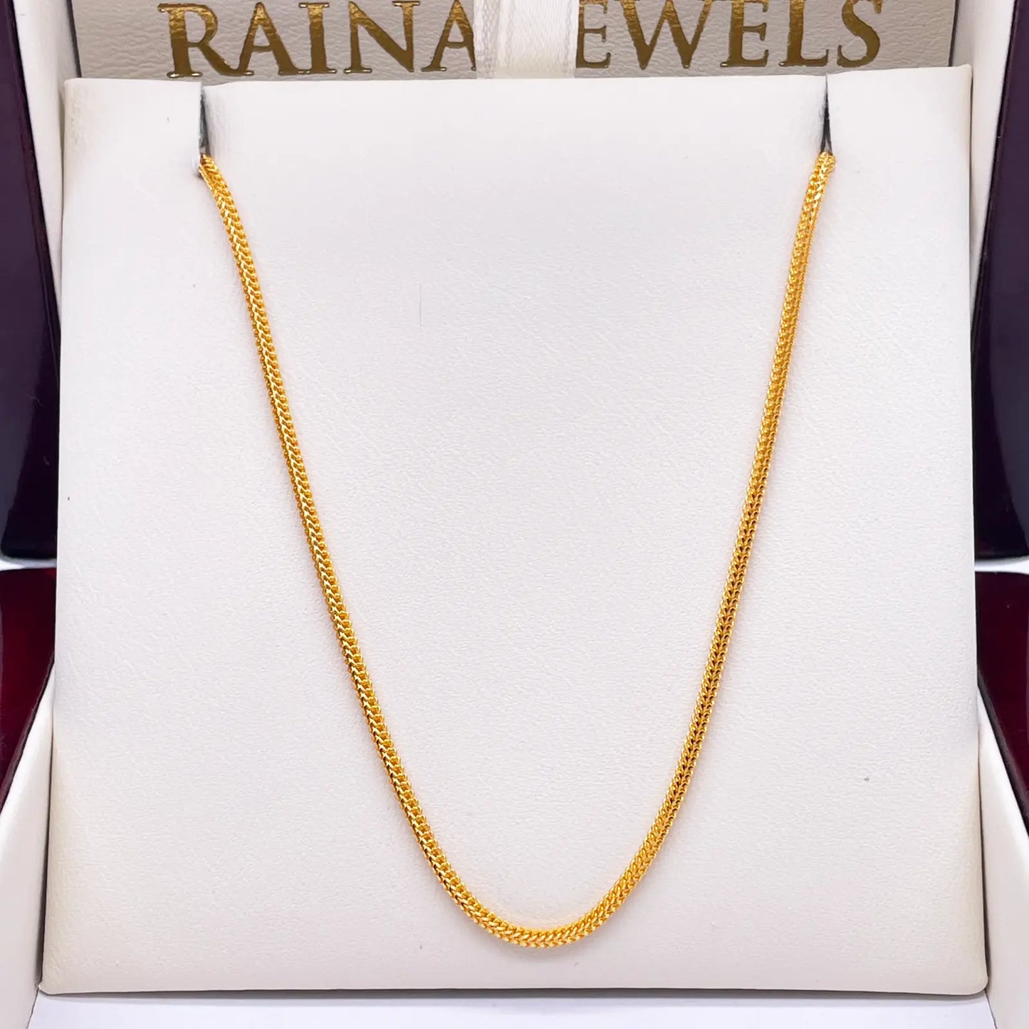 22ct Yellow Gold FoxTail Dragon Chain Necklace 18"inches 