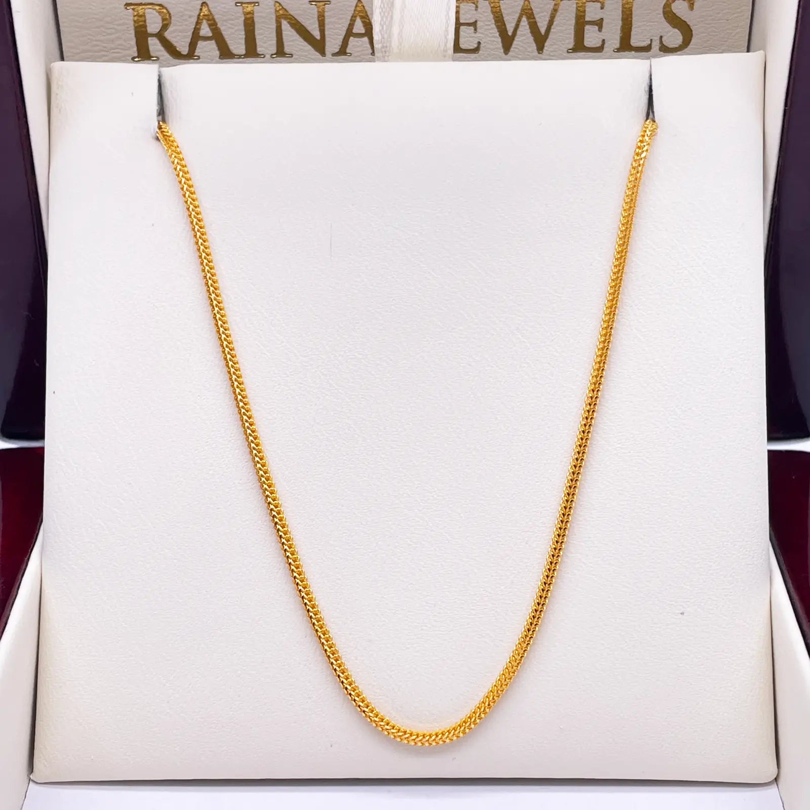 22ct Yellow Gold FoxTail Dragon Chain Necklace 18"inches 
