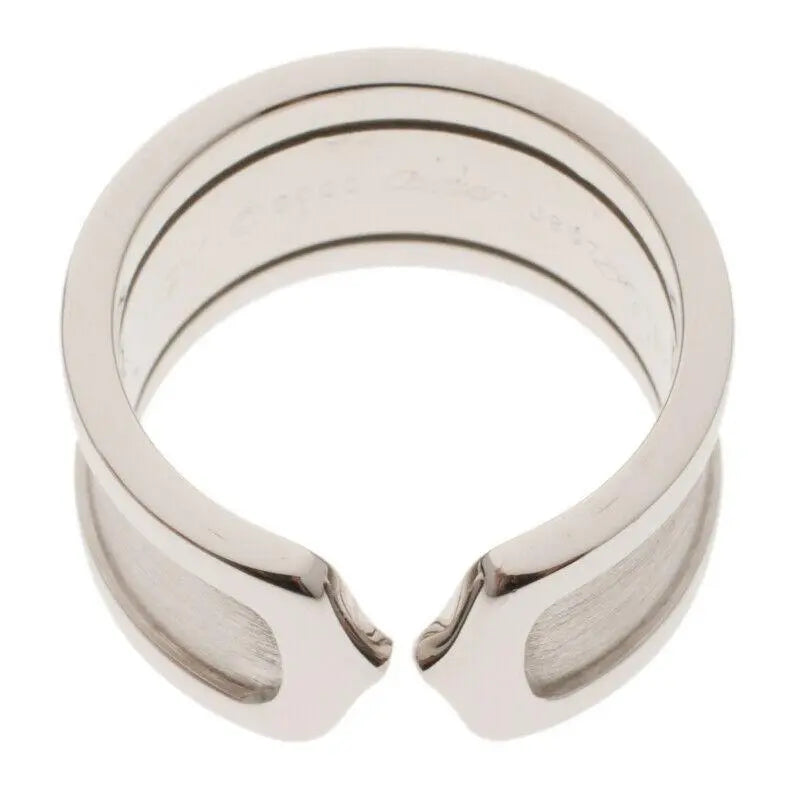 C De Cartier 18K White Gold 6mm Band Cartier Size 52 UK Size L Mint Condition 